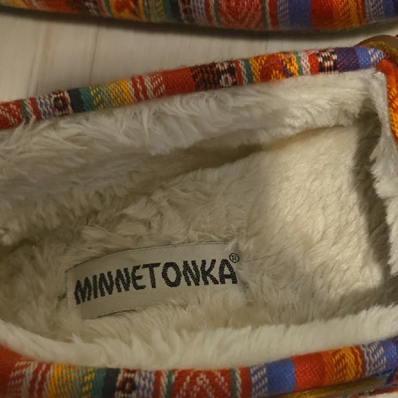 Minnetonka Women's Colorful Striped Moccasins - Picture 2 of 6